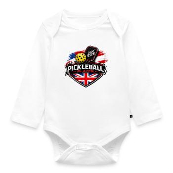 Pickleball GREAT BRITAIN - Organic Longsleeve Baby Bodysuit - white - Front