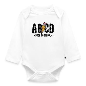 ABCD Back to School Graffiti - Organic Longsleeve Baby Bodysuit - white - Front
