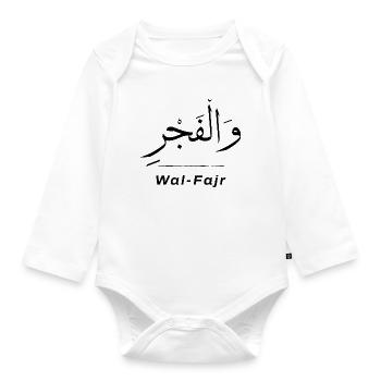 Islamische Arabische Kalligraphie | Wa Fajr - Baby Bio-Langarm-Body - Weiß - Vorne
