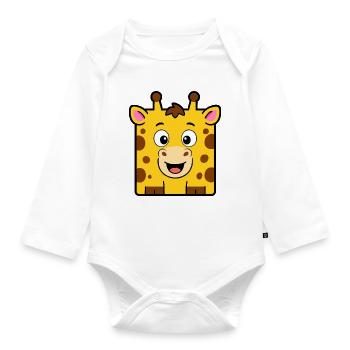 Giraffe - Organic Longsleeve Baby Bodysuit - white - Front