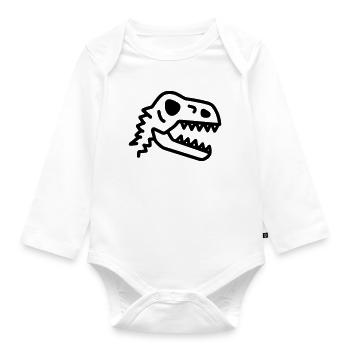 Prehistoric Dinosaur Fossil Bone - Organic Longsleeve Baby Bodysuit - white - Front