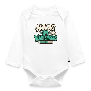 ANTWORT IM WARTEMODUS - Baby Bio-Langarm-Body - Weiß - Vorne