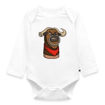Toro – Cartoon Thumb Character - Baby Bio-Langarm-Body - Weiß - Vorne