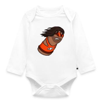 Slam – Cartoon Thumb Character - Baby Bio-Langarm-Body - Weiß - Vorne