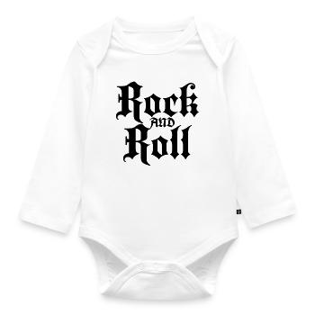 gothic rock and roll tattoo - Organic Longsleeve Baby Bodysuit - white - Front