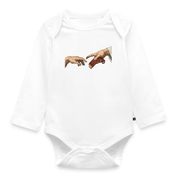 BBQ Ribs – The Creation – Fun Barbecue - Organic Longsleeve Baby Bodysuit - white - Front