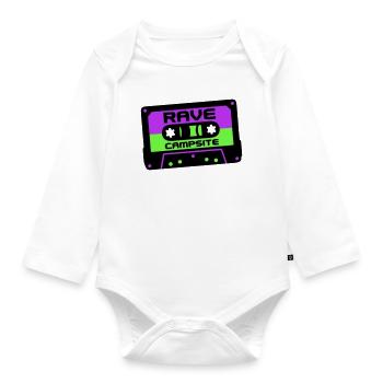 Rave Kassette Festival Logo - Baby Bio-Langarm-Body - Weiß - Vorne