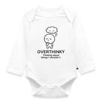 Overthinky – Thinking Too Much | Mindful Mood - Baby Bio-Langarm-Body - Weiß - Vorne