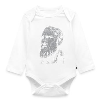 Zeno of Centium Pixel Portrait - Organic Longsleeve Baby Bodysuit - white - Front