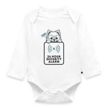 Pomeranian - Best Alarm - Organic Longsleeve Baby Bodysuit - white - Front