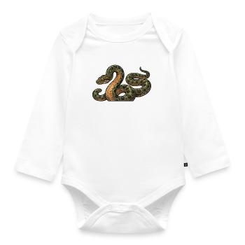 Retro anaconda - Organic Longsleeve Baby Bodysuit - white - Front
