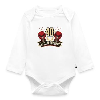 Boxer after 40 - Organic Longsleeve Baby Bodysuit - white - Front