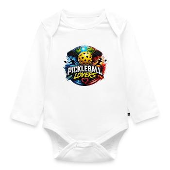 PICKLEBALL LOVERS - Organic Longsleeve Baby Bodysuit - white - Front
