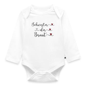 Schwester der Braut niedliches Design mit Herz - Baby Bio-Langarm-Body - Weiß - Vorne