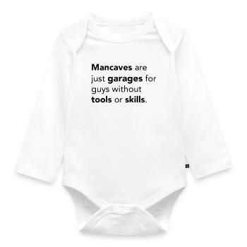 Mancaves - Organic Longsleeve Baby Bodysuit - white - Front
