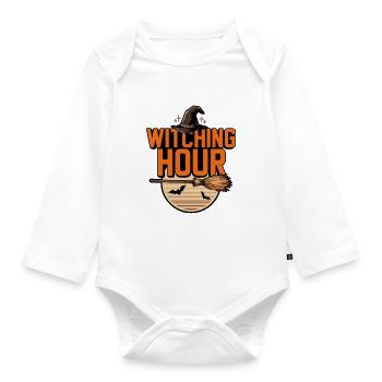 Witch Halloween – Witching Hour - Organic Longsleeve Baby Bodysuit - white - Front