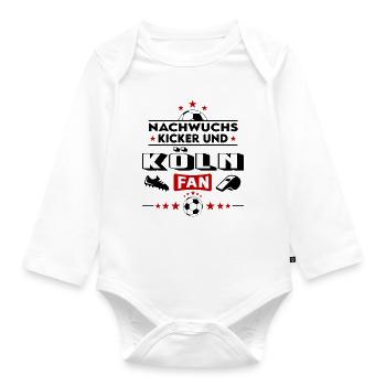 Köln Fußball Nachwuchs Neuzugang Baby Kind - Baby Bio-Langarm-Body - Weiß - Vorne