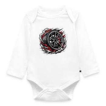Speeding rim in a vortex - Organic Longsleeve Baby Bodysuit - white - Front