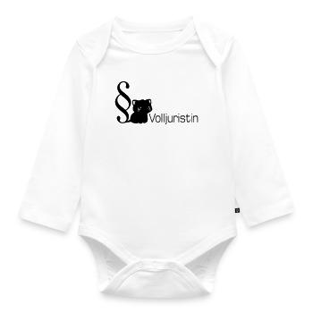 Jura Katze Volljuristin - Baby Bio-Langarm-Body - Weiß - Vorne