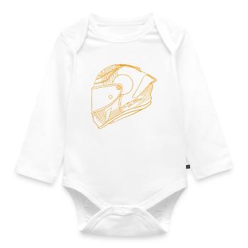 Neon Orange Helmet - Visor - Organic Longsleeve Baby Bodysuit - white - Front