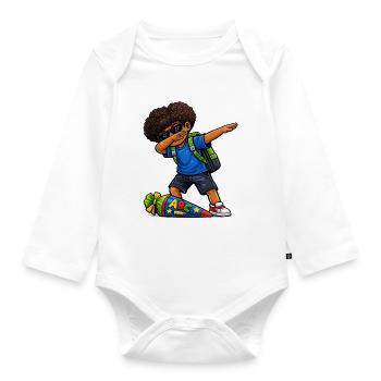 Dabbing ABC Sagittarius Afro - Organic Longsleeve Baby Bodysuit - white - Front