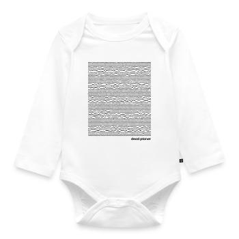 geometric wavy lines - Organic Longsleeve Baby Bodysuit - white - Front