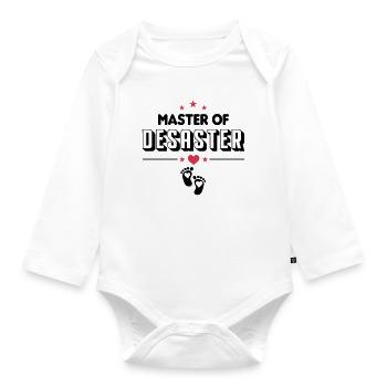 Young Master of Disaster Baby Infant - Organic Longsleeve Baby Bodysuit - white - Front