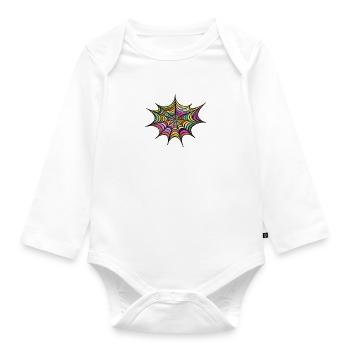 Psychedelic Starweb - Organic Longsleeve Baby Bodysuit - white - Front