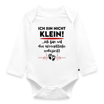 Ich bin nicht klein Reduziert Baby Säugling - Baby Bio-Langarm-Body - Weiß - Vorne
