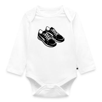 Tennisschuhe - Baby Bio-Langarm-Body - Weiß - Vorne