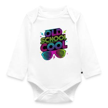 Old School Cool 80's Costume 80s - Organic Longsleeve Baby Bodysuit - white - Front