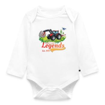 Tractor legends Finland - Organic Longsleeve Baby Bodysuit - white - Front