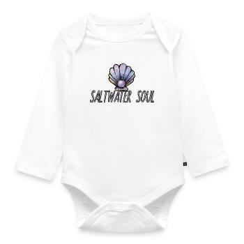 Saltwater Soul Shell Art - Organic Longsleeve Baby Bodysuit - white - Front