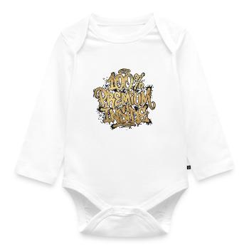 100 Prozent Premium Inside Graffiti Hip Hop - Baby Bio-Langarm-Body - Weiß - Vorne