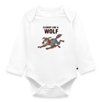 Why Always Me Werewolf - Funny Halloween T-Shirt - Organic Longsleeve Baby Bodysuit - white - Front