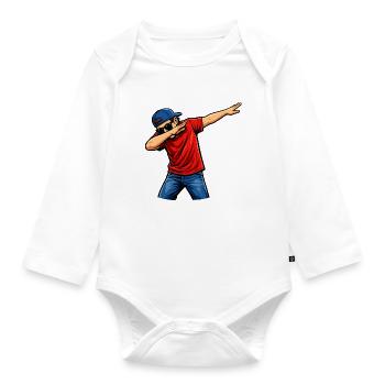 Dabbing Americans - Organic Longsleeve Baby Bodysuit - white - Front
