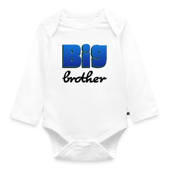 Big Brother lettering for big brother - Organic Longsleeve Baby Bodysuit - white - Front