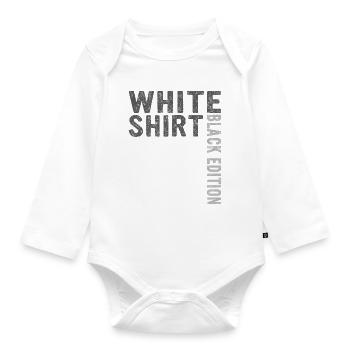 White Shirt Black Edition - Organic Longsleeve Baby Bodysuit - white - Front