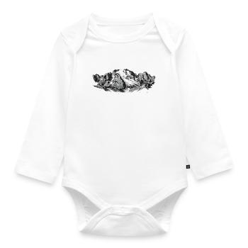 Marmolada Silhouette Queen of the Dolomites Peaks - Organic Longsleeve Baby Bodysuit - white - Front