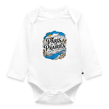 Paris of the Prairies Saskatoon, Saskatchewan - Organic Longsleeve Baby Bodysuit - white - Front