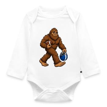 Soccer Bigfoot Sasquatch Funny Bigfoot Soccer - Organic Longsleeve Baby Bodysuit - white - Front