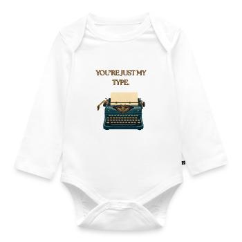 Youre just my Type - Organic Longsleeve Baby Bodysuit - white - Front
