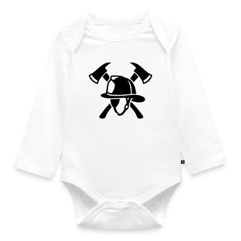 Cat Mom Pink Lettering - Organic Longsleeve Baby Bodysuit - white - Front