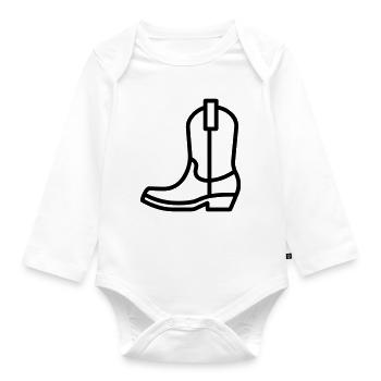Stiefel - Baby Bio-Langarm-Body - Weiß - Vorne