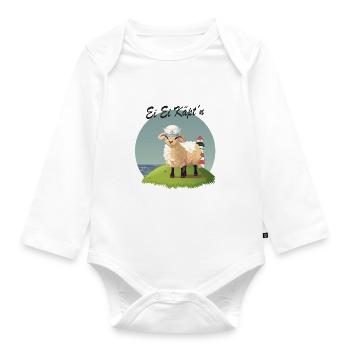 Ei Ei Käpt’n – Lustiges Schaf Design - Baby Bio-Langarm-Body - Weiß - Vorne