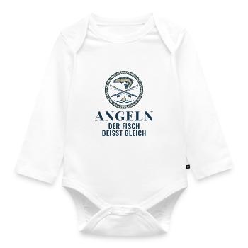 Angeln Der Fisch Beisst Gleich Angler Geschenk - Baby Bio-Langarm-Body - Weiß - Vorne