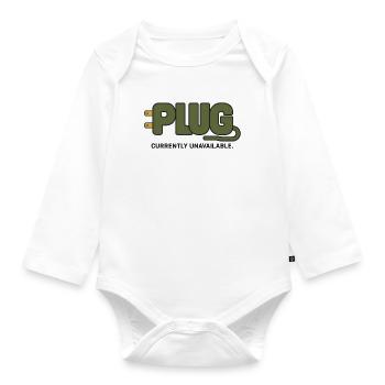 PLUG – Currently Unavailable - Organic Longsleeve Baby Bodysuit - white - Front