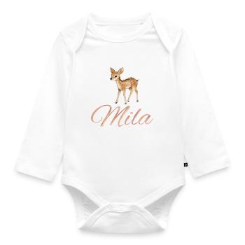 Mila max - Organic Longsleeve Baby Bodysuit - white - Front