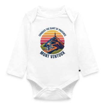 Mont Ventoux Vintage-Radfahrer - Baby Bio-Langarm-Body - Weiß - Vorne