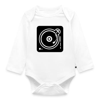 DJ turntable - Organic Longsleeve Baby Bodysuit - white - Front